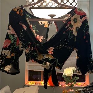 Floral Wrap Crop Top